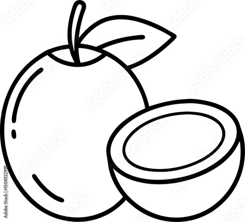 coconut fruit and slash icon vector