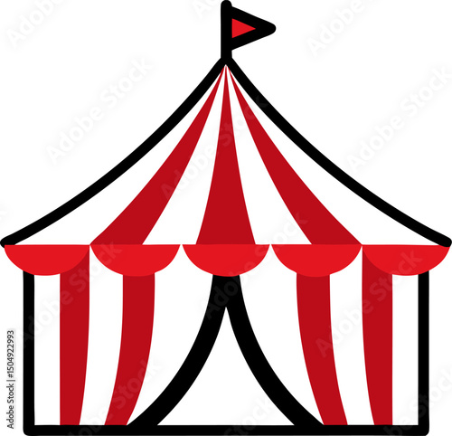 Circus Tent Icon on Transparent Background