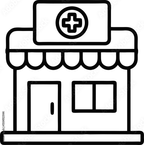 Pharmacy Related Line Banner Design. Medicine, Pharmacist, Prescription, Drug.