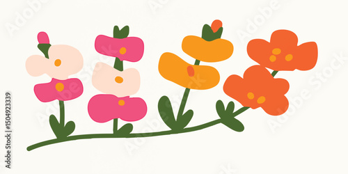 A whimsical floral illustra...