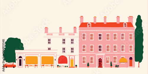 Charming street scene illus...
