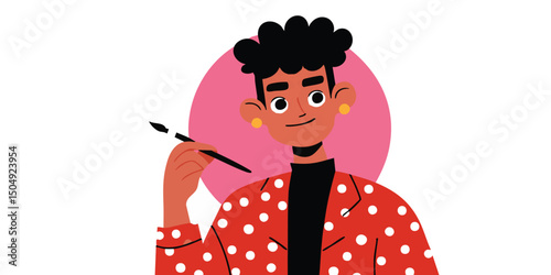 A young artist, poised and ...