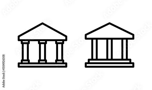 Bank icon logo design. Bank sign and symbol, museum, university
