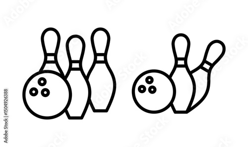 Bowling icon logo design. bowling ball and pin sign and symbol.