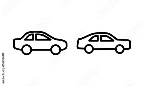 Car icon logo design. car sign and symbol. small sedan
