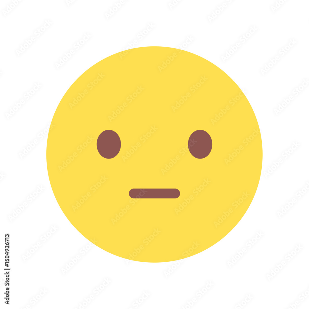 Fototapeta premium 無表情でフリーズした真顔の絵文字 - スン…とした無言や無感情なイラスト素材