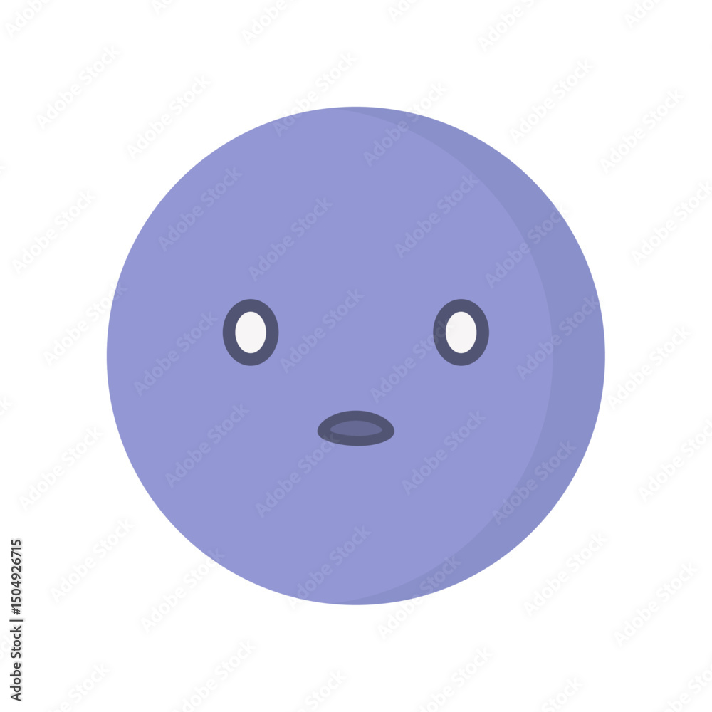 Fototapeta premium 無表情でフリーズした虚無顔の絵文字 - 放心状態や思考停止のイラスト素材
