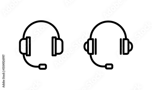 Headphone icon logo design. Headvector sign and symbol