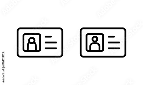License icon logo design. ID card icon. driver license, staff identification card