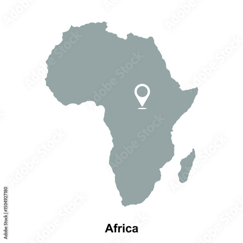 vector map of africa continent isolated on transparent background