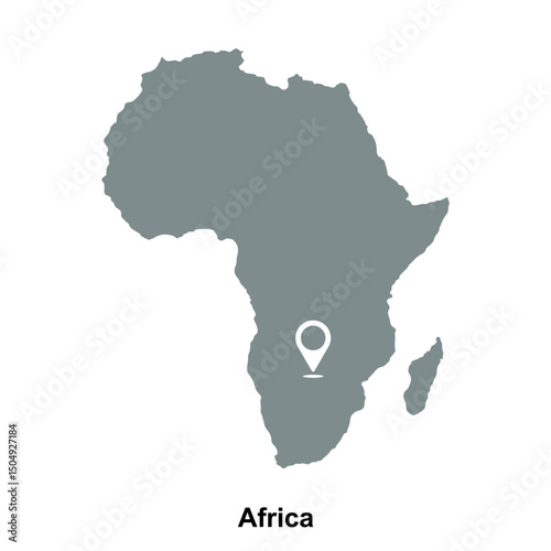 vector map of africa continent isolated on transparent background