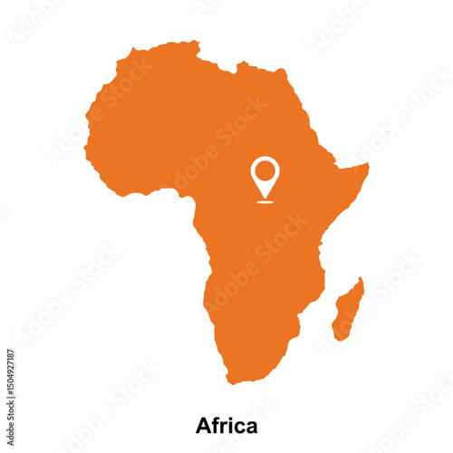 vector map of africa continent isolated on transparent background