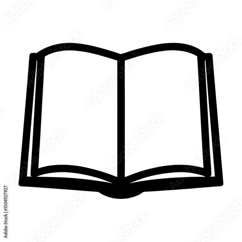 book open icon, open book silhouette vector