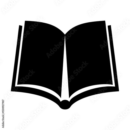 book open icon, open book silhouette vector