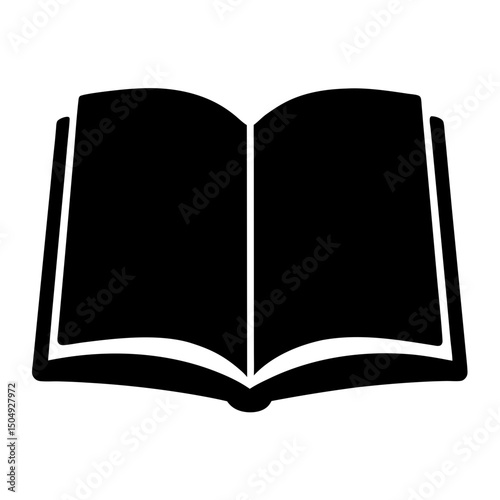 book open icon, open book silhouette vector