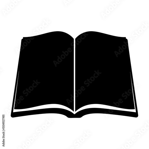 book open icon, open book silhouette vector