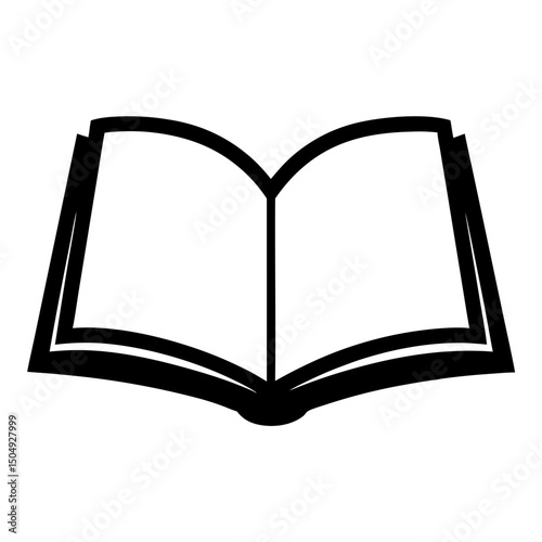 book open icon, open book silhouette vector