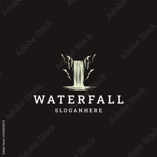 Waterfall logo vector icon illustration
