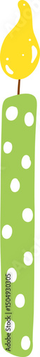 Birthday Candle with White Dots