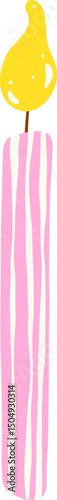 Striped Pink Burning Candle