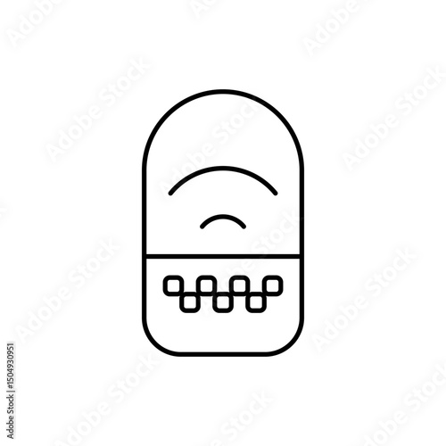 voice assistant speaker icon, vector line isolated on white background. trendy and modern design