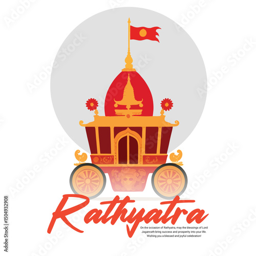 Happy Rathyatra Festival | Lord Jagannath Puri Yatra | Chariot Festival India | Social Media Greeting Design