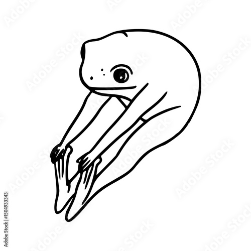 yoga pose frog illustration