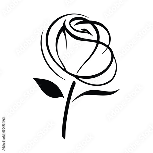 A delicate and elegant flower icon featuring a simple floral design with clean lines. Perfect for nature-themed projects, gardening apps, floral shops, wedding invitations, beauty and wellness brandin