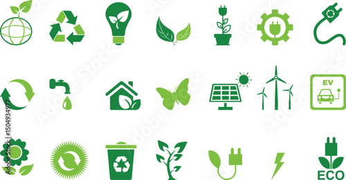 Ecology premium icons and vector bundle set.