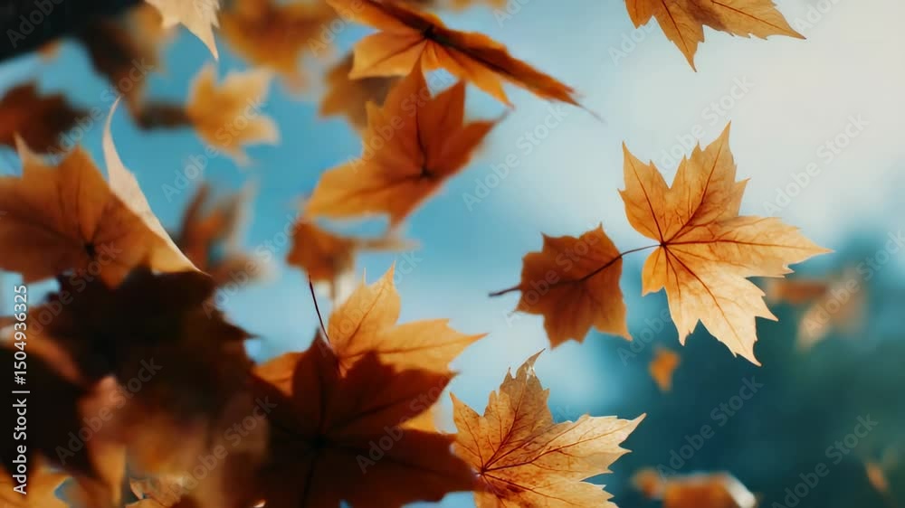 autumn falling maple leaves slow motion autumn falling maple leaves slow motion