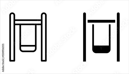 Kid playground icons set. Outline set of kid playground vector icons on white background