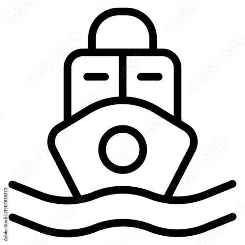 Ship export Line Icon