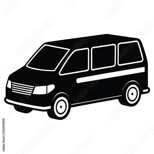 Cartoon vector illustration of a bus, van, or truck vehicle