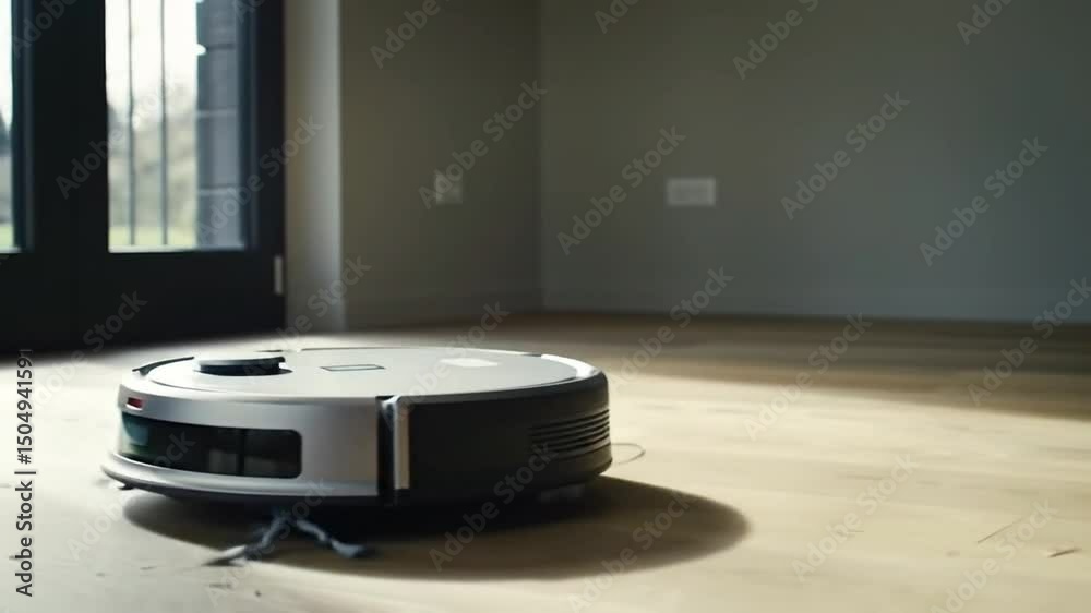 Smart vacuum robot automatically cleans the floor of the house,disc, electronic 