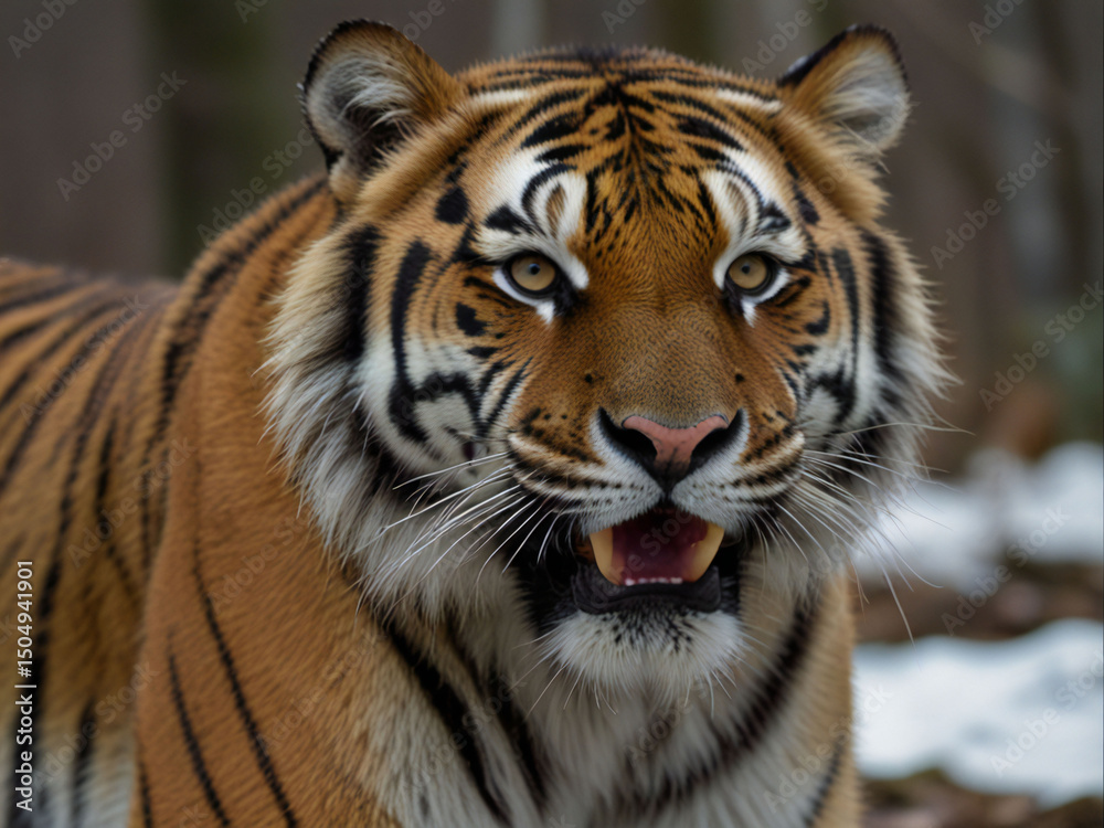 Fototapeta premium A threatening tiger