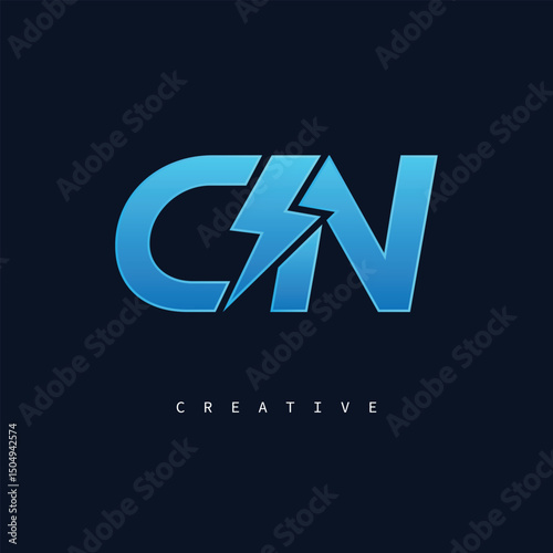 CN Monogram Logo – Bold Modern Letter mark for Creative Branding, Tech & Energy Identity"