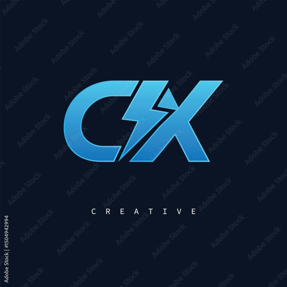 Obraz premium CX Monogram Logo – Bold Modern Letter mark for Creative Branding, Tech & Energy Identity