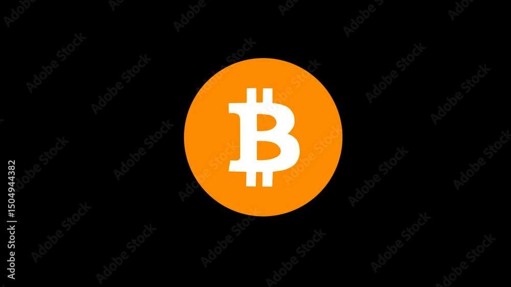 bitcoin crypto logo animated on black background