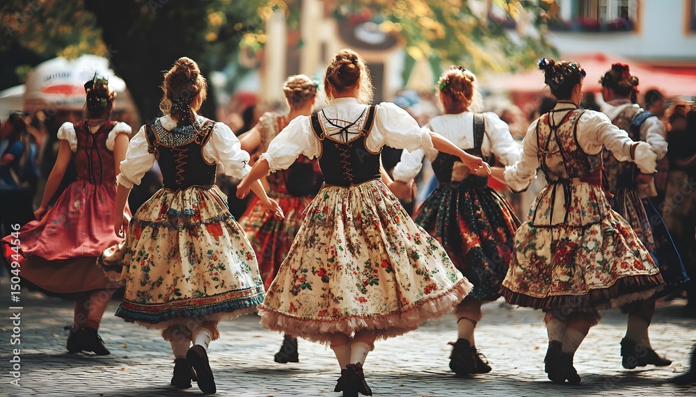 Obraz premium Locals dance polka, Oktoberfest.