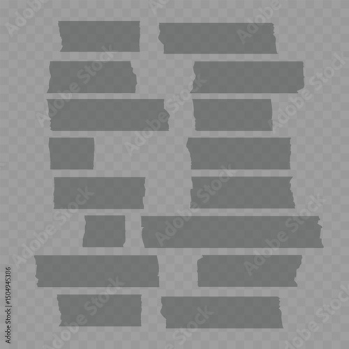 Realistic Single Beige Adhesive Tape Piece on Transparent Background. Vector