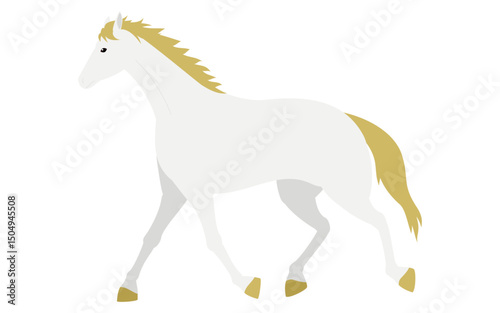 Simple vector illustration of a walking horse