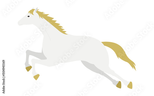 Simple vector illustration of a jumping horse