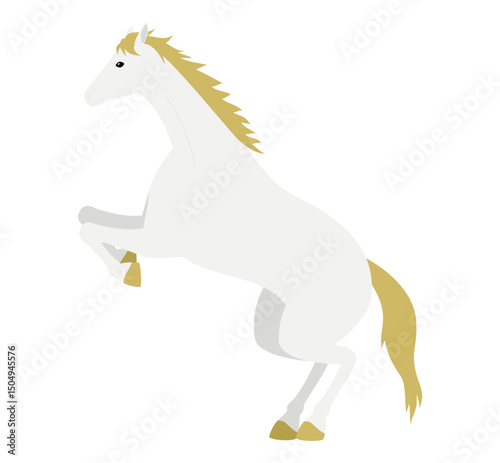 Simple vector illustration of a horse standing up to jump
