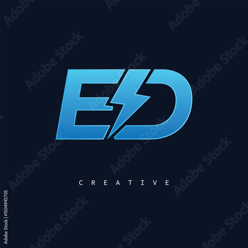 ED Monogram Logo – Bold Modern Letter mark for Creative Branding, Tech & Energy Identity"