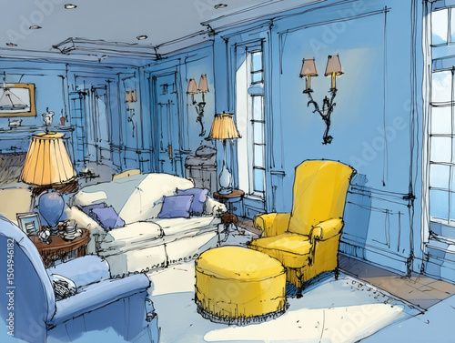 A detailed interior perspec...