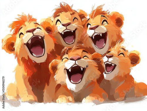 A playful depiction of a fa...