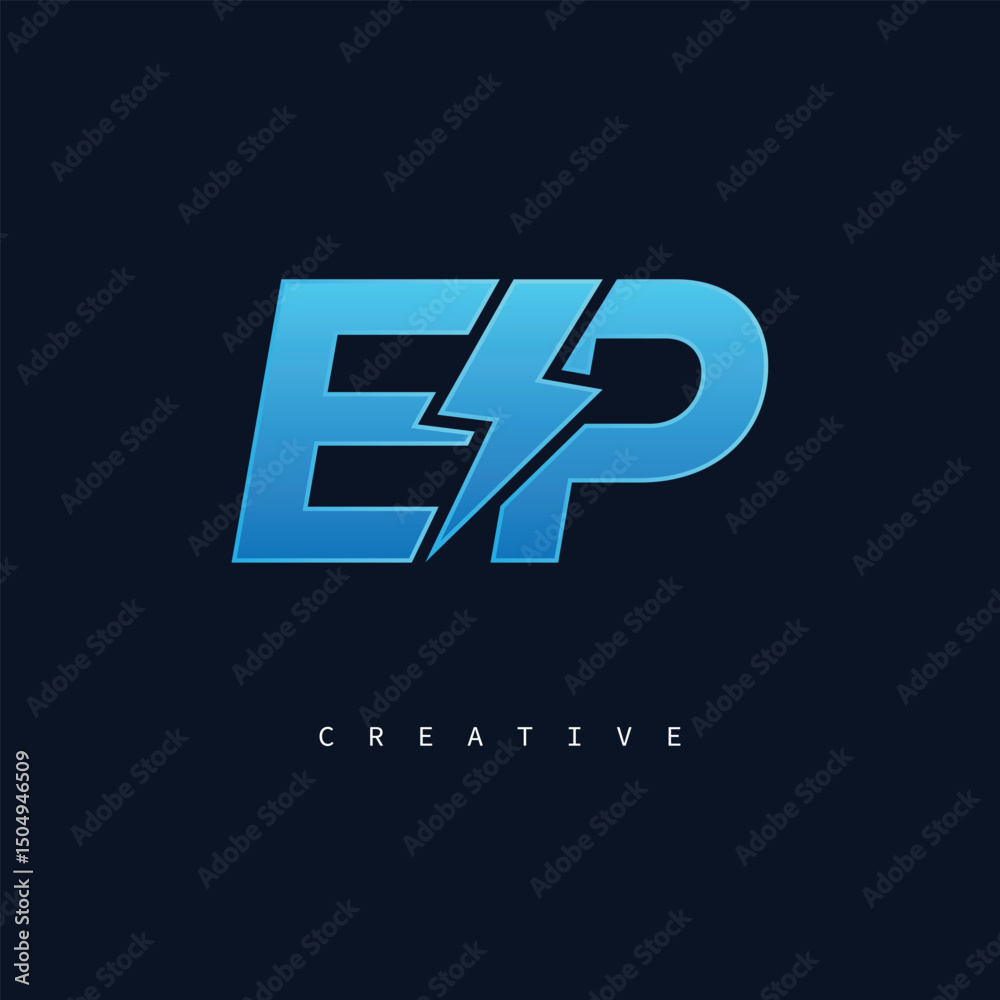 Fototapeta premium EP Monogram Logo – Bold Modern Letter mark for Creative Branding, Tech & Energy Identity