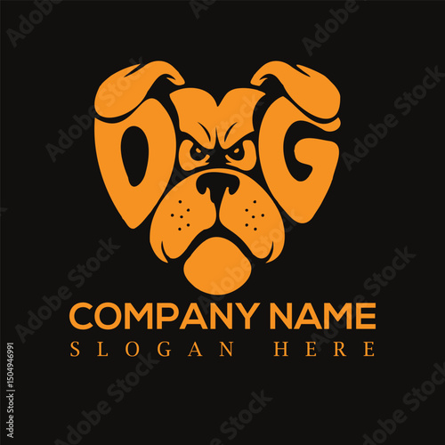 angry dog modern logo design, logo design , minimalist logo design, corporate logo design