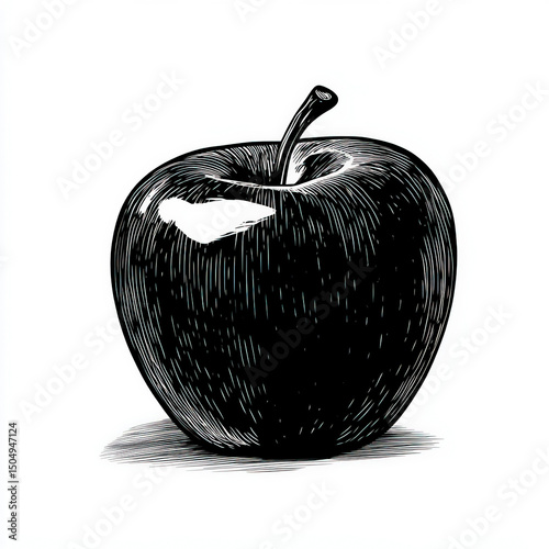 apple silhouette , black an...
