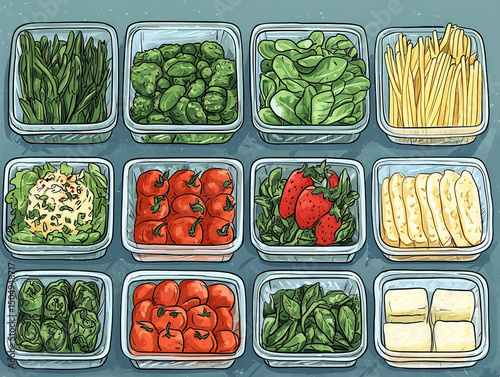 A depiction of to-go food c...